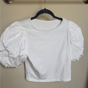 White Puff Sleeve Top